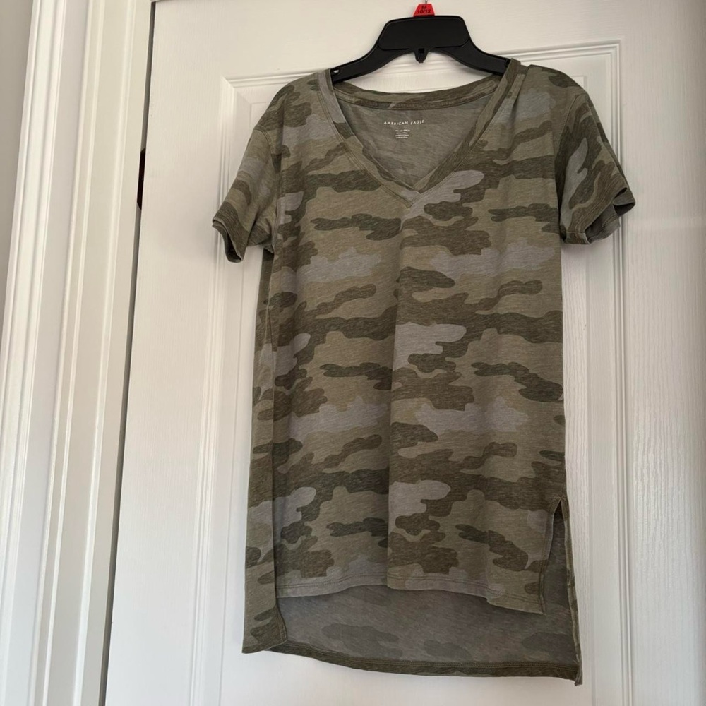 American Eagle Olive Camouflage Tee